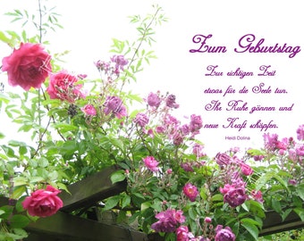 Geburtstagskarte "Rosen rosa lila" TA0003