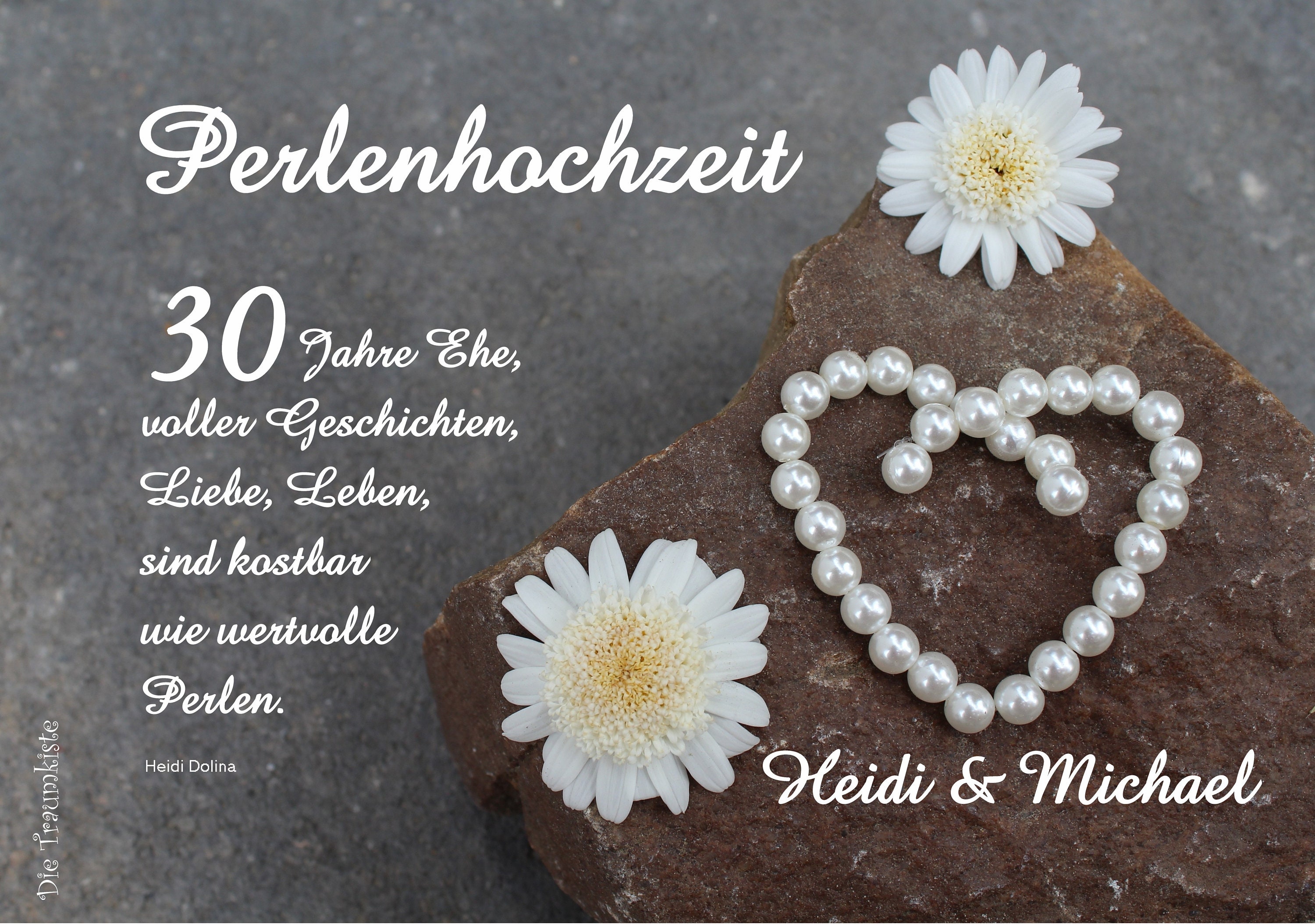 Perlenhochzeit Karte "Perlen Stein 1 " TD0061 Etsy.de