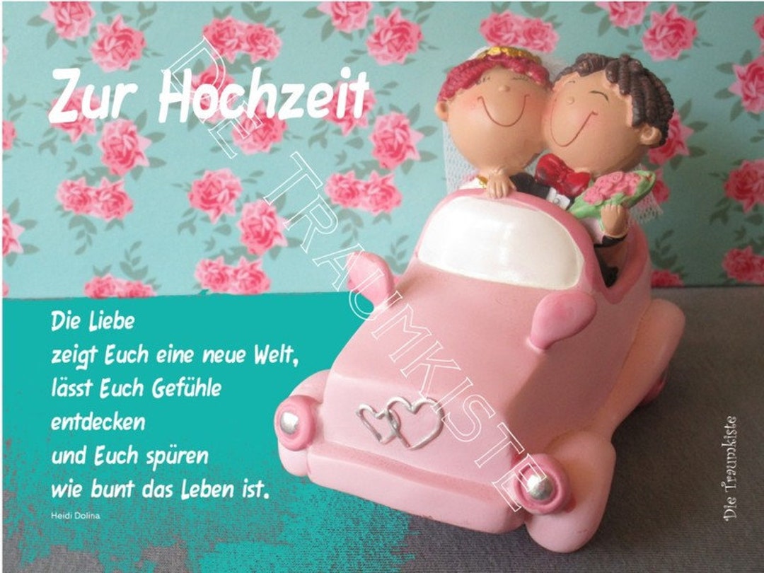 Hochzeitskarte Hochzeitspaar Auto TD0020 Etsy UK