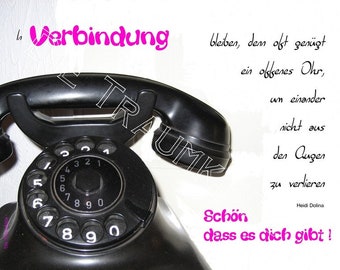 Karte "Telefon schwarz" T0141