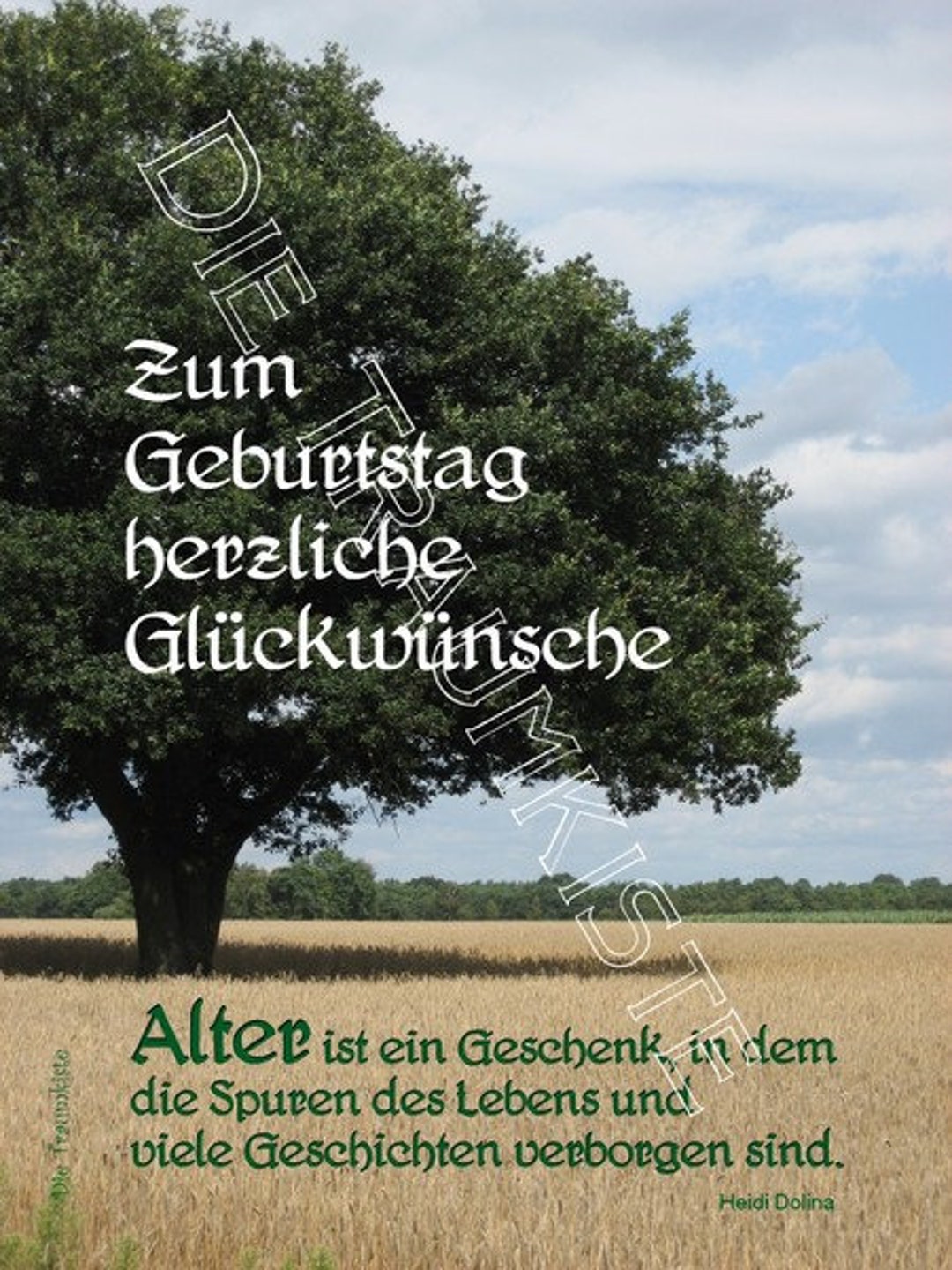 Geburtstagskarte baum Eiche 3 TA0008 Etsy