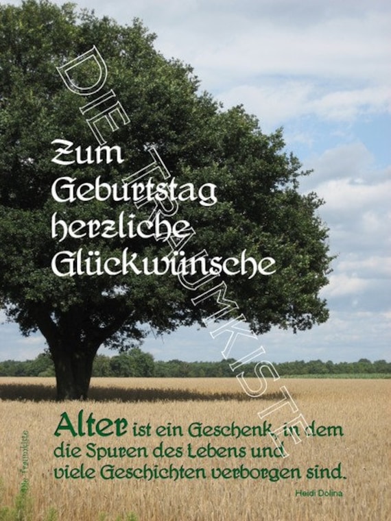 Geburtstagskarte Baum Eiche 3 TA0008 Etsy
