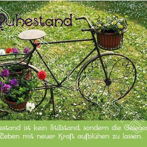 Ruhestand KarteFahrrad Blumen TH0013 Bild 1