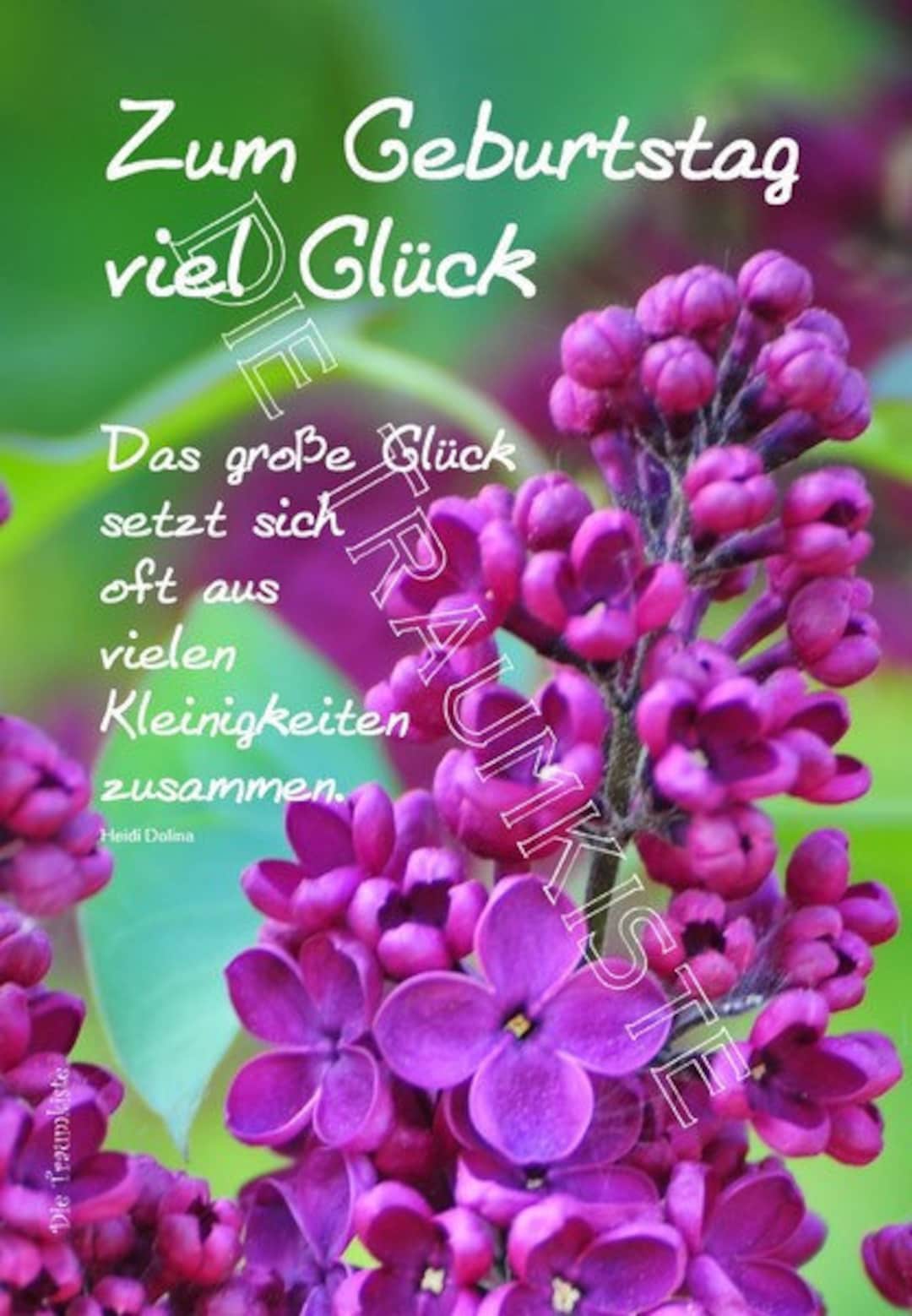 Geburtstagskarte flieder 1 TA0015 Etsy
