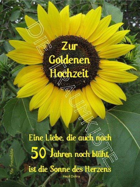 Goldene Hochzeit Karte Sonnenblume TD0011 Etsy.de
