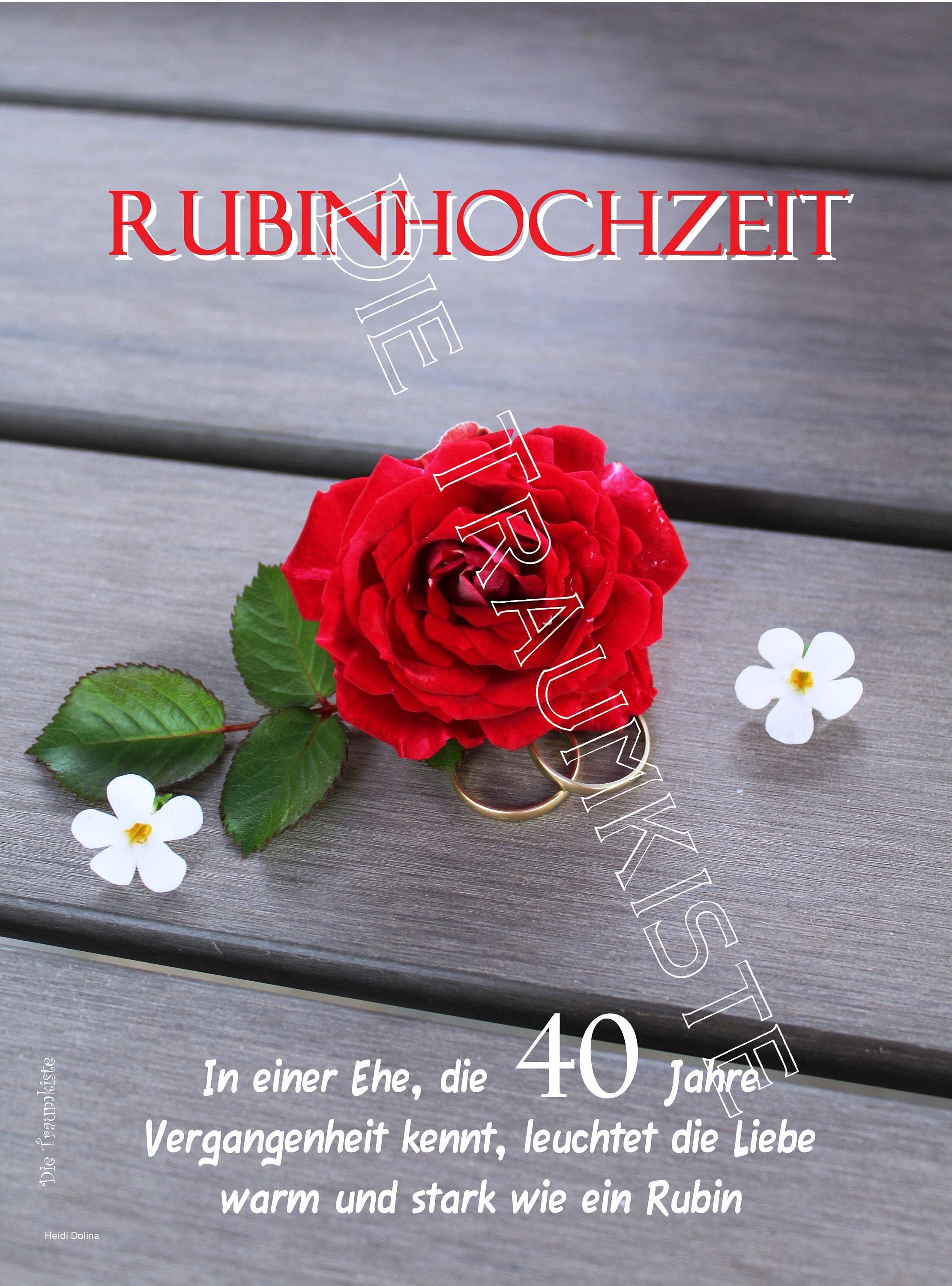 Ondoorzichtig Oppositie impuls Rubinhochzeit Karte Rose Ringe 2 TD0096 - Etsy Israel