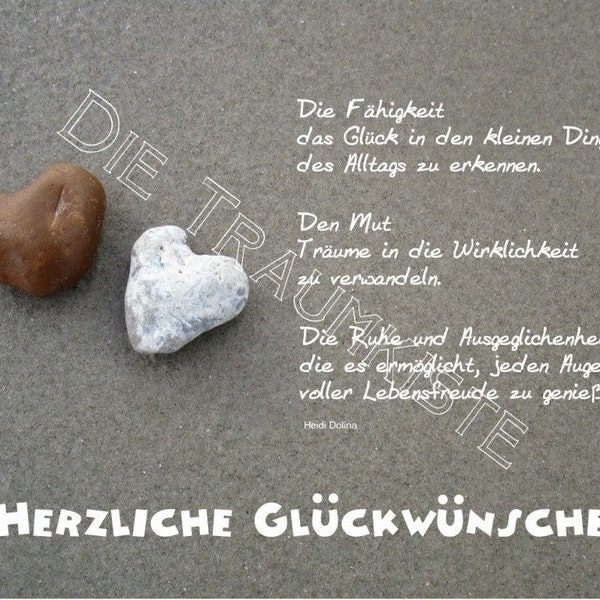 Geburtstagskarte "Herzsteine"TA0074