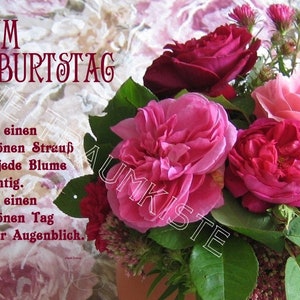 Geburtstagskarte Blumenstrauß rosa TA0029 Bild 1