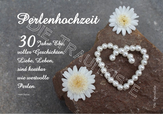 Perlenhochzeit Karte Perlen Stein 1 TD0061 Etsy