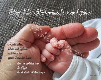 Geburtskarte "Hand mit Babyhand" TE0023