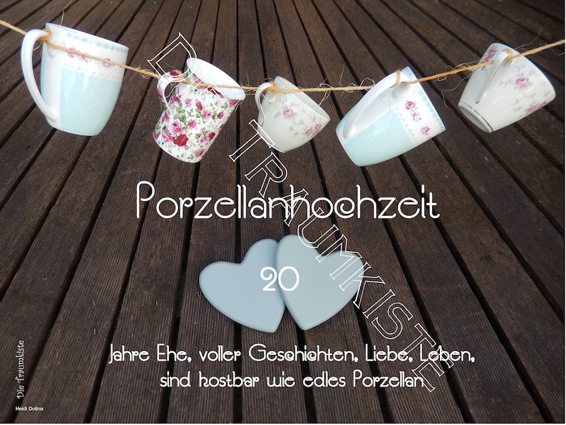 Personalisierte Hochzeitstag-Tasse – Mit Namen & Datum, 20 Jahre Porzellanhochzeit