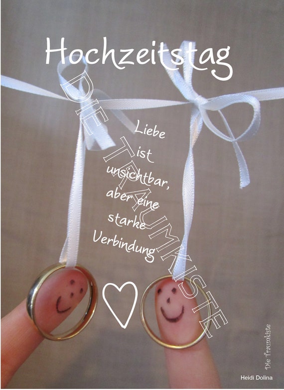 Hochzeitstag Karte Fingerpaar 1 Td0084 Etsy