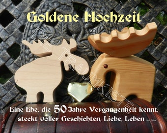 Goldene Hochzeit Karte "Holzelche Truhe" TD0073