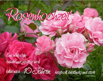 Rosenhochzeit Karte "Rosenduo rosa" TD0078