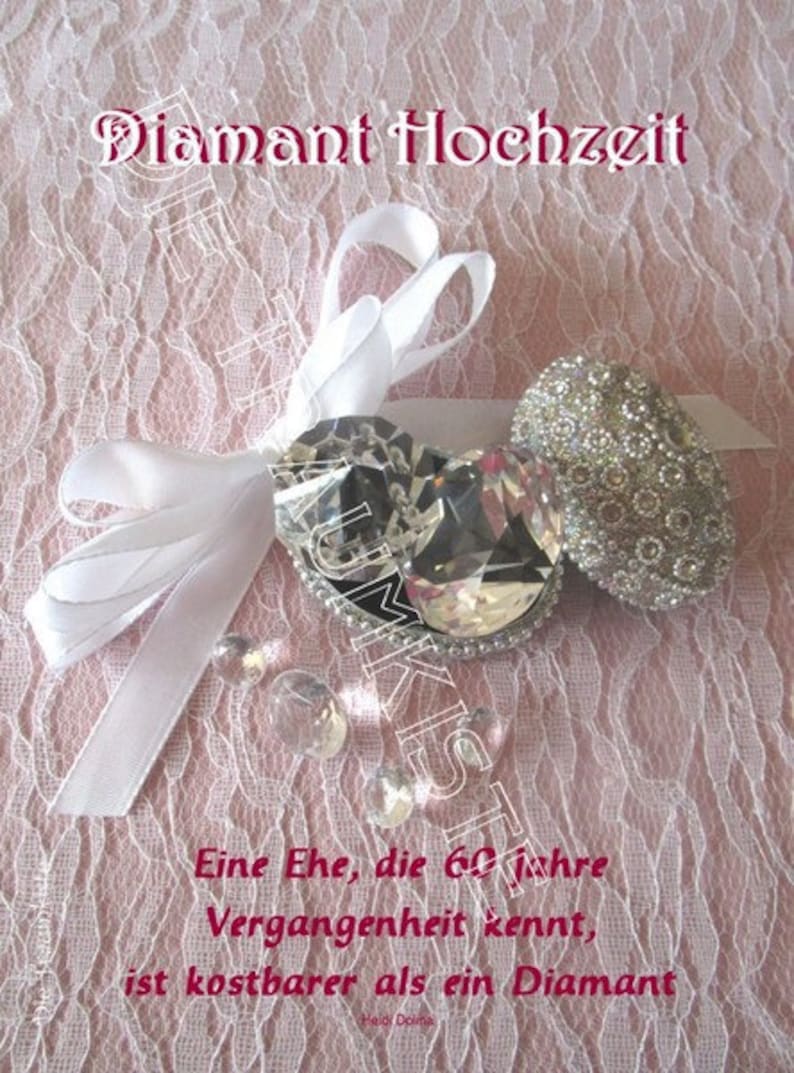 Diamanthochzeit Karte Diamanten Schleife TD0059 | Etsy