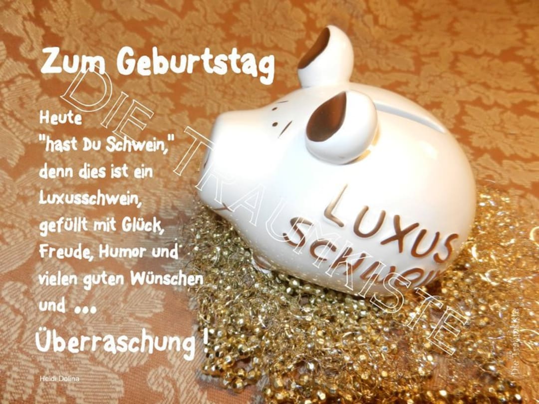 Geburtstagskarte Sparschwein goldTA0073 Etsy.de