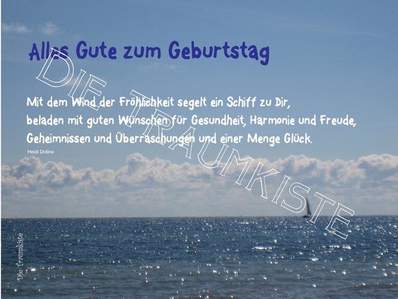 Geburtstagskarte Segelboot Meer TA0057 Etsy
