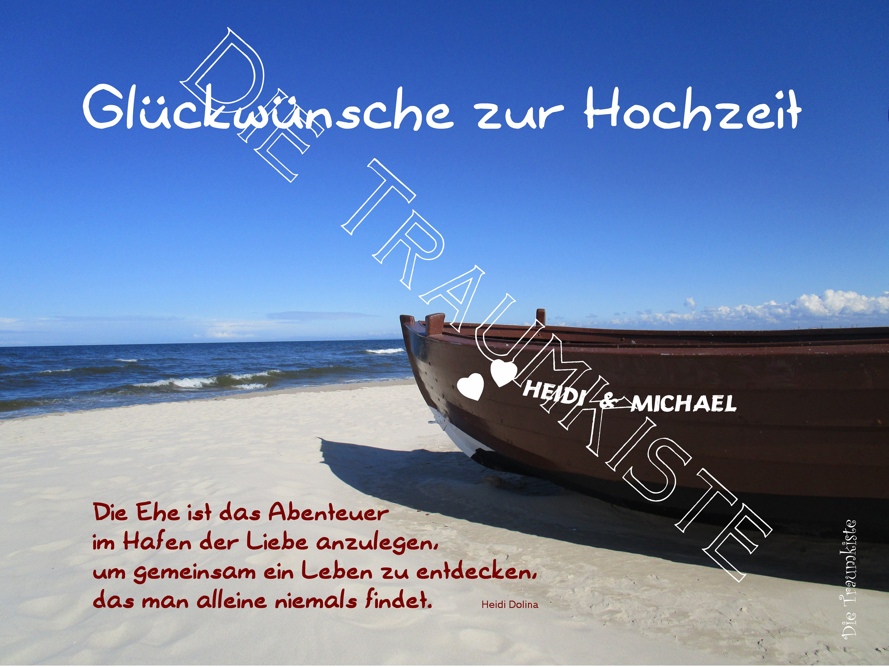 Hochzeitskarte "Boot Holz 5" TD0064 Etsy.de