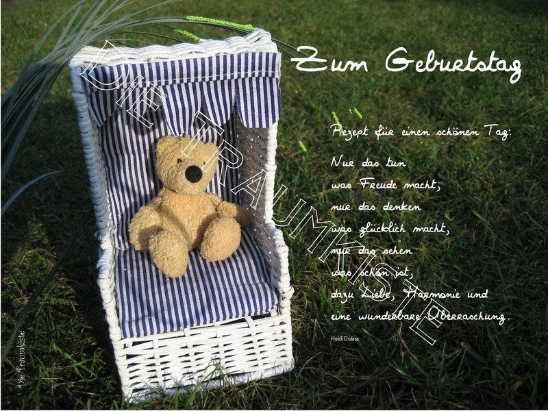 Geburtstagskarte Teddy Strandkorb 3 TA0034 Etsy.de