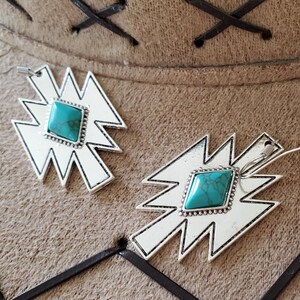 Zuni Earrings, silver turquoise earrings, Southwest earrings, totem earrings, zuni turquoise earrings, Navajo dangles, gift, free shipping