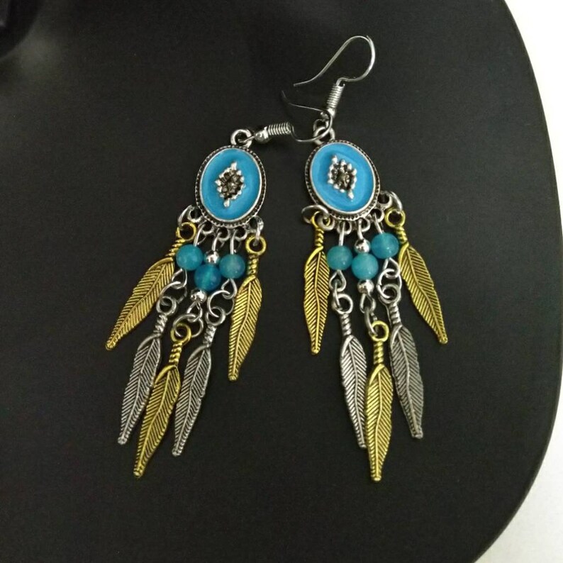 hippie chic earrings gypsy boho under 20 Bohemian hoop earrings free shipping love yourself native American boho feather earrings