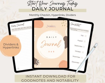 Daily Journal, Digital Journal, Undated Journal, Goodnotes Journal, Ipad Journal, Digital Notebook, Daily Journal, IPad Planner, notability