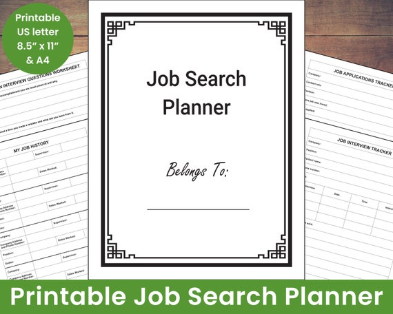 Printable Job Search Planner job hunting organizer binder US | Etsy