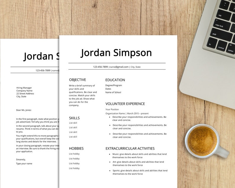 First CV Template resume teenagers no experience high | Etsy