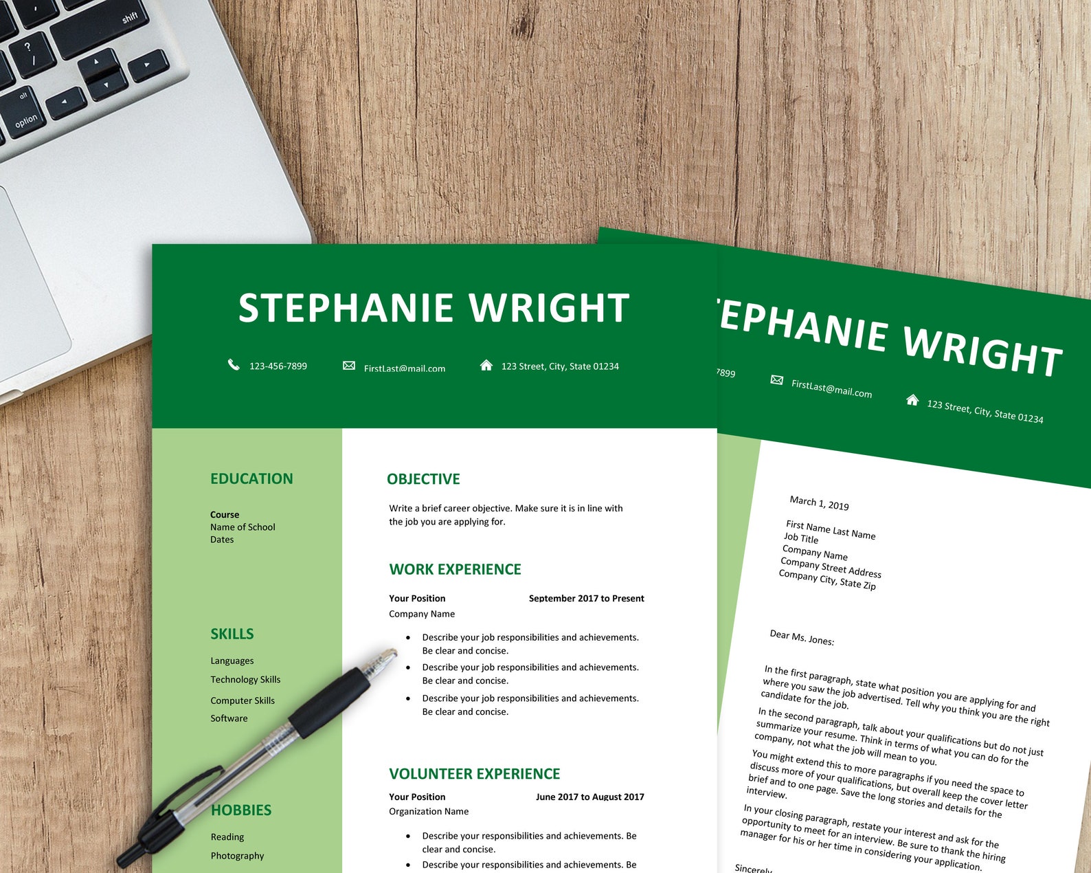 High School Student CV Template Resume Template Word One Etsy