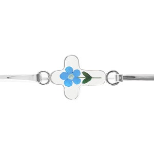 Forget-Me-Not Bracelet, Medium Cross, Transparent