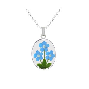 Forget-Me-Not Necklace, Medium Oval, Transparent
