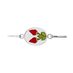 Real Roses Medium Oval  Bracelet, Transparent