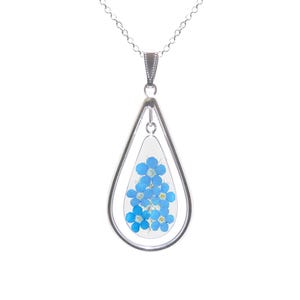 Forget-Me-Not XL Teardrop Medallion, Transparent