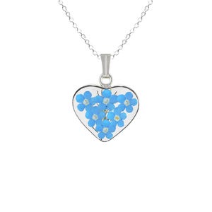 Forget-Me-Not Necklace, Medium Heart, Transparent
