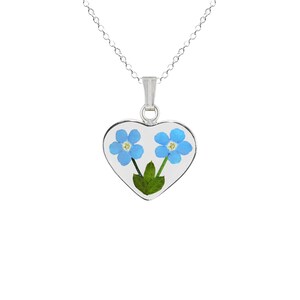 Forget-Me-Not Necklace, Medium Heart, Transparent