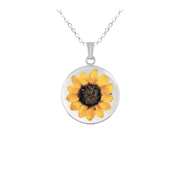 Sunflower Necklace, Medium Circle, Transparent