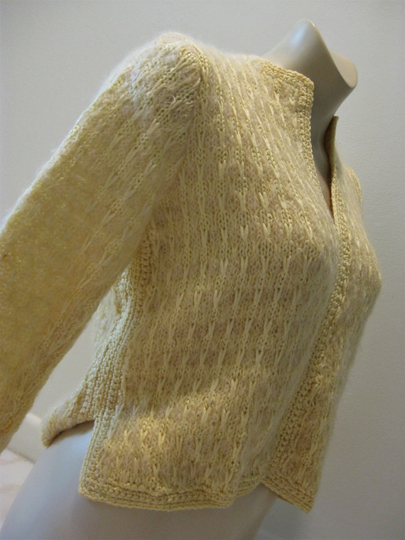 Mohair Sweater Yellow Wool Jumper Handstitched Lin