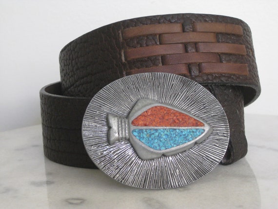 1970s YSL Yves Saint Laurent Belt Buckle Mens 36 R