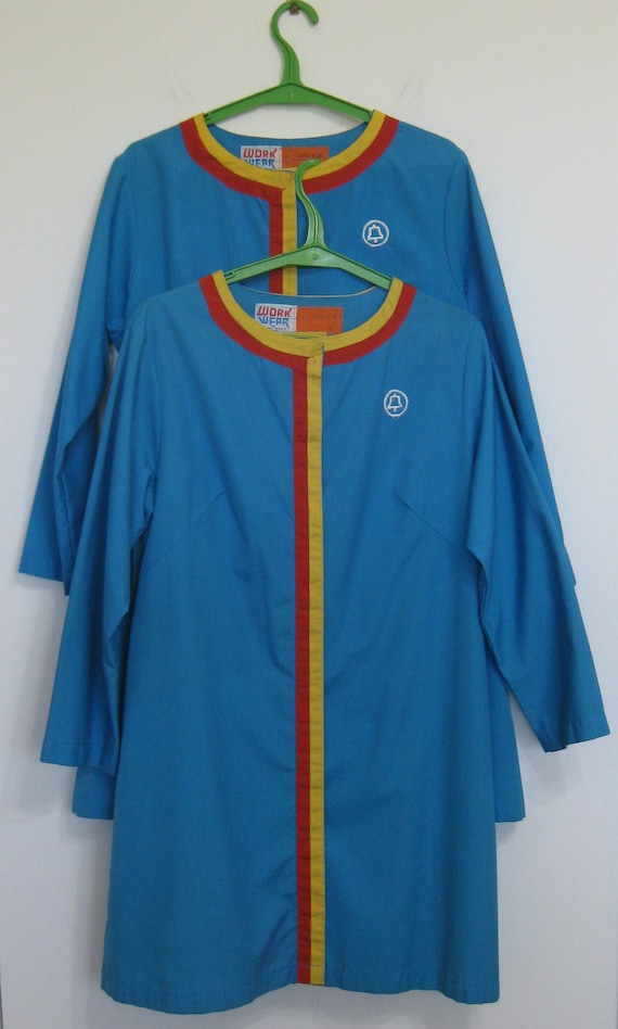 Lab Coat 1970s Bell Atlantic Pair (2) Blue Tattoo