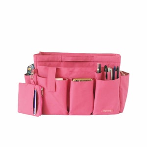 Neverfull Inside Out MM GM用 - プレミアムバッグライナーオーガナイザー（ジッパー付き、小型ポーチ付き） - 軽量 - 15コンパートメント - 5色