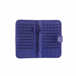 Monedero - Ostrich Embossed Leather - Multi Currency Wallet - 4 Zipped Compartments