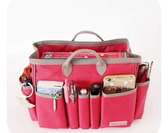 Bag Insert Organizer + Coin Purse + Base Shaper, Lightweight & Sturdy, 12-13 Compartments, XXL / M Sizes, 8 Colours