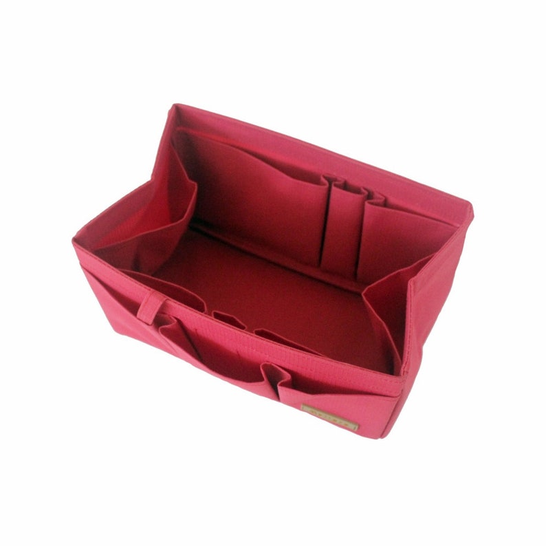 Bag organiser insert for Speedy 25 handbags. Waterproof, Sturdy and lightweight material. Protect your inner handbags from liquid stains and keep everything visible - neatly arranged. 13 Compartments. Semi detach base shaper included.