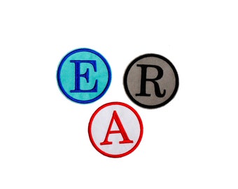 Custom Monogram Embroidery Patches, Personalized Iron-On Sew on Initial Monogram  Patches for Hat Backpack Jackets - 3" Circle