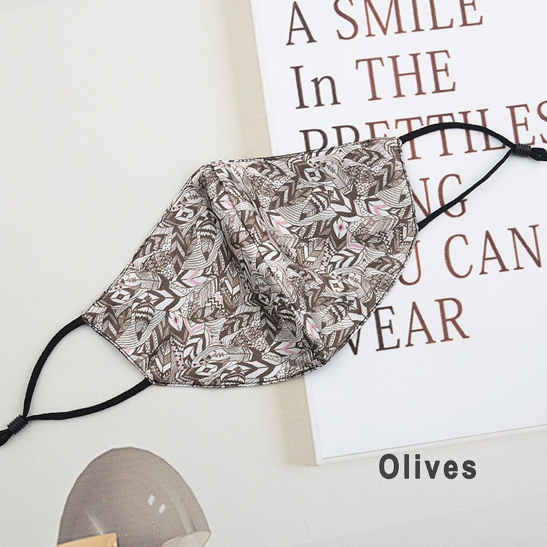 Silk Face Mask With Filter Pocket Breathable Summer Mask With Etsy