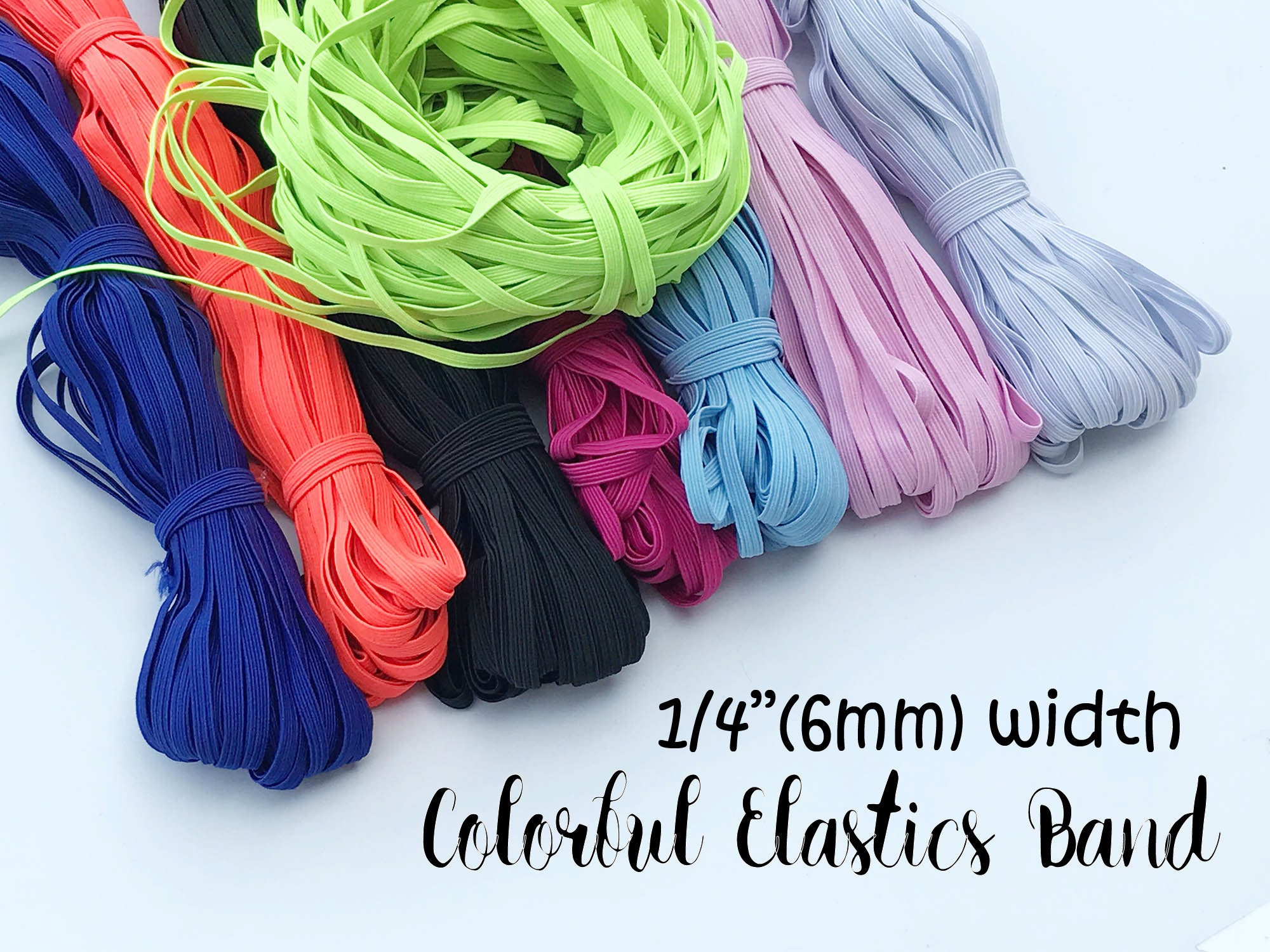 1/4 inch Elastic Band Stretch Elastic BandColorful Band for Etsy