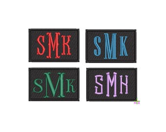 Custom Initials Embroidery Patches, Personalized Iron-On Sew on Monogram Initial Patches for Hat Backpack Jackets - 3" x 2"(WxH)
