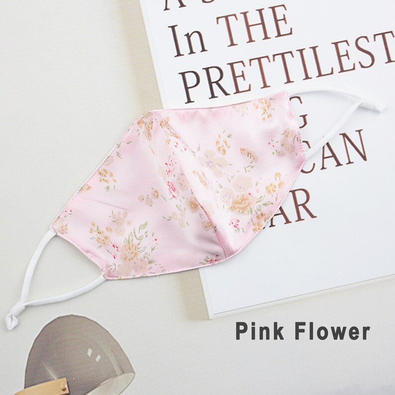 Silk Face Mask With Filter Pocket Breathable Summer Mask With Etsy