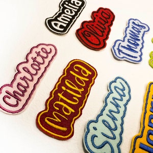 Personalized name or text embroidery patches that can be ironed on or sewn onto various garments such as hats, jackets, and backpacks. You have the option to choose your preferred background felt color and thread color.