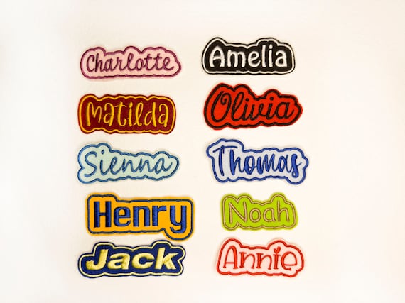 Personalized Name Embroidered Patches, Custom Name Patches Die Cut